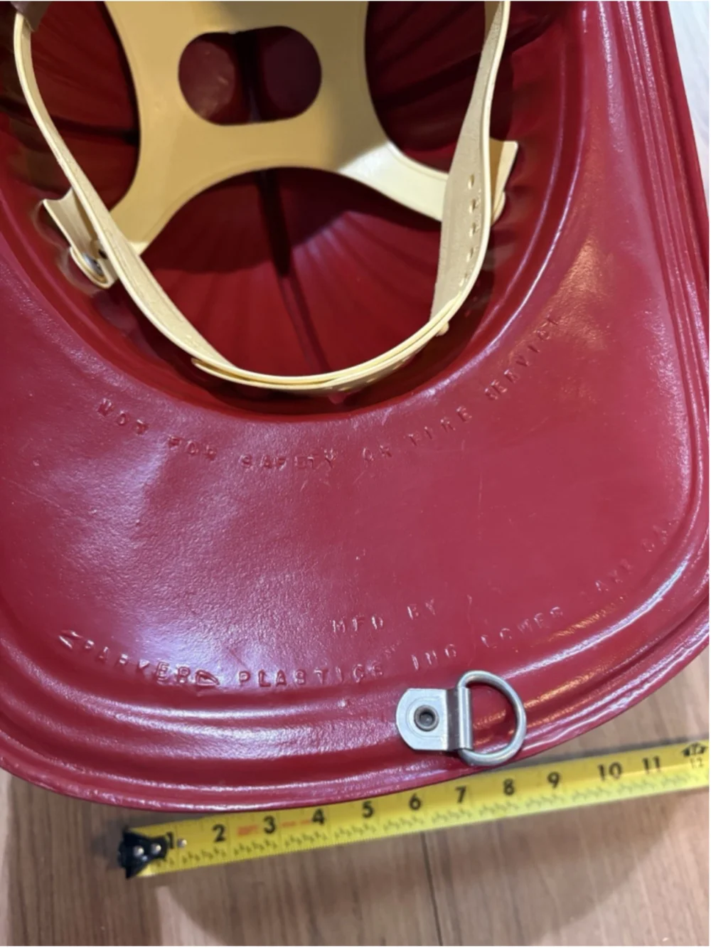 Vintage FIREMAN FUND HELMET Parker Plastics Inc. Lower Lake CA